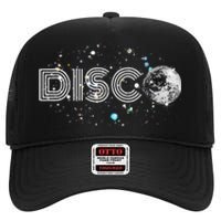 Black And White Disco Ball Club Retro High Crown Mesh Back Trucker Hat