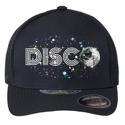Black And White Disco Ball Club Retro Flexfit Unipanel Trucker Cap