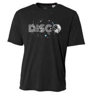 Black And White Disco Ball Club Retro Cooling Performance Crew T-Shirt