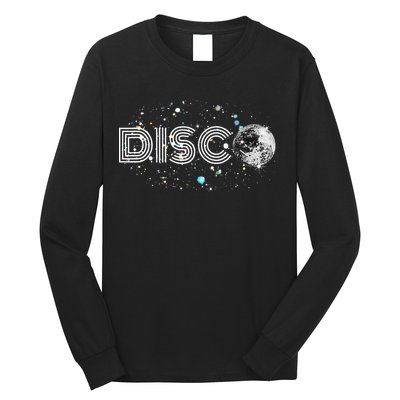 Black And White Disco Ball Club Retro Long Sleeve Shirt