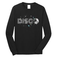 Black And White Disco Ball Club Retro Long Sleeve Shirt