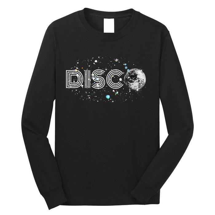 Black And White Disco Ball Club Retro Long Sleeve Shirt