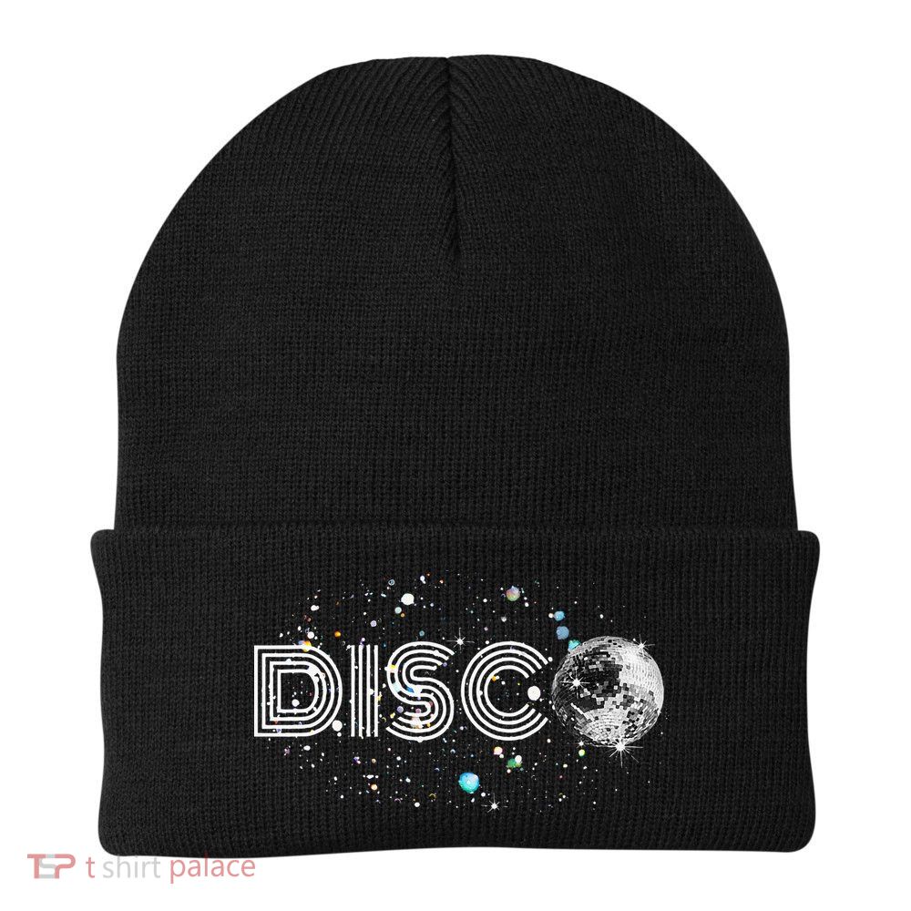 Black And White Disco Ball Club Retro Beanie