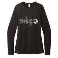 Black And White Disco Ball Club Retro Womens CVC Long Sleeve Shirt