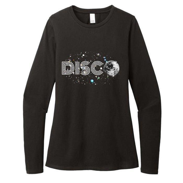 Black And White Disco Ball Club Retro Womens CVC Long Sleeve Shirt