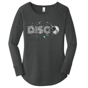 Black And White Disco Ball Club Retro Women's Perfect Tri Tunic Long Sleeve Shirt