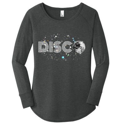 Black And White Disco Ball Club Retro Women's Perfect Tri Tunic Long Sleeve Shirt