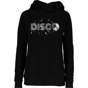 Black And White Disco Ball Club Retro Womens Funnel Neck Pullover Hood