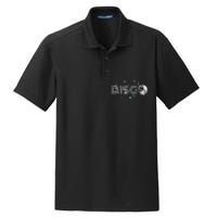 Black And White Disco Ball Club Retro Dry Zone Grid Polo