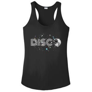 Black And White Disco Ball Club Retro Ladies PosiCharge Competitor Racerback Tank