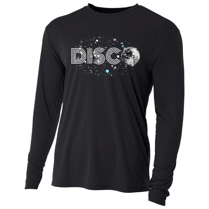 Black And White Disco Ball Club Retro Cooling Performance Long Sleeve Crew