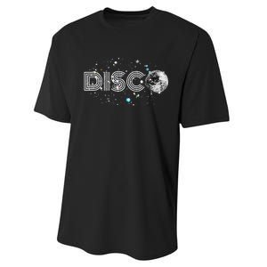 Black And White Disco Ball Club Retro Performance Sprint T-Shirt