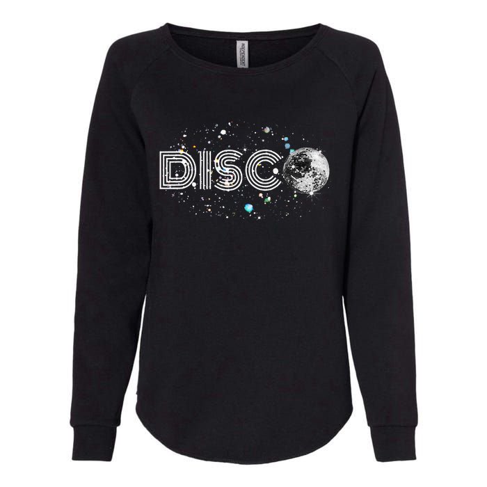 Black And White Disco Ball Club Retro Womens California Wash Sweatshirt