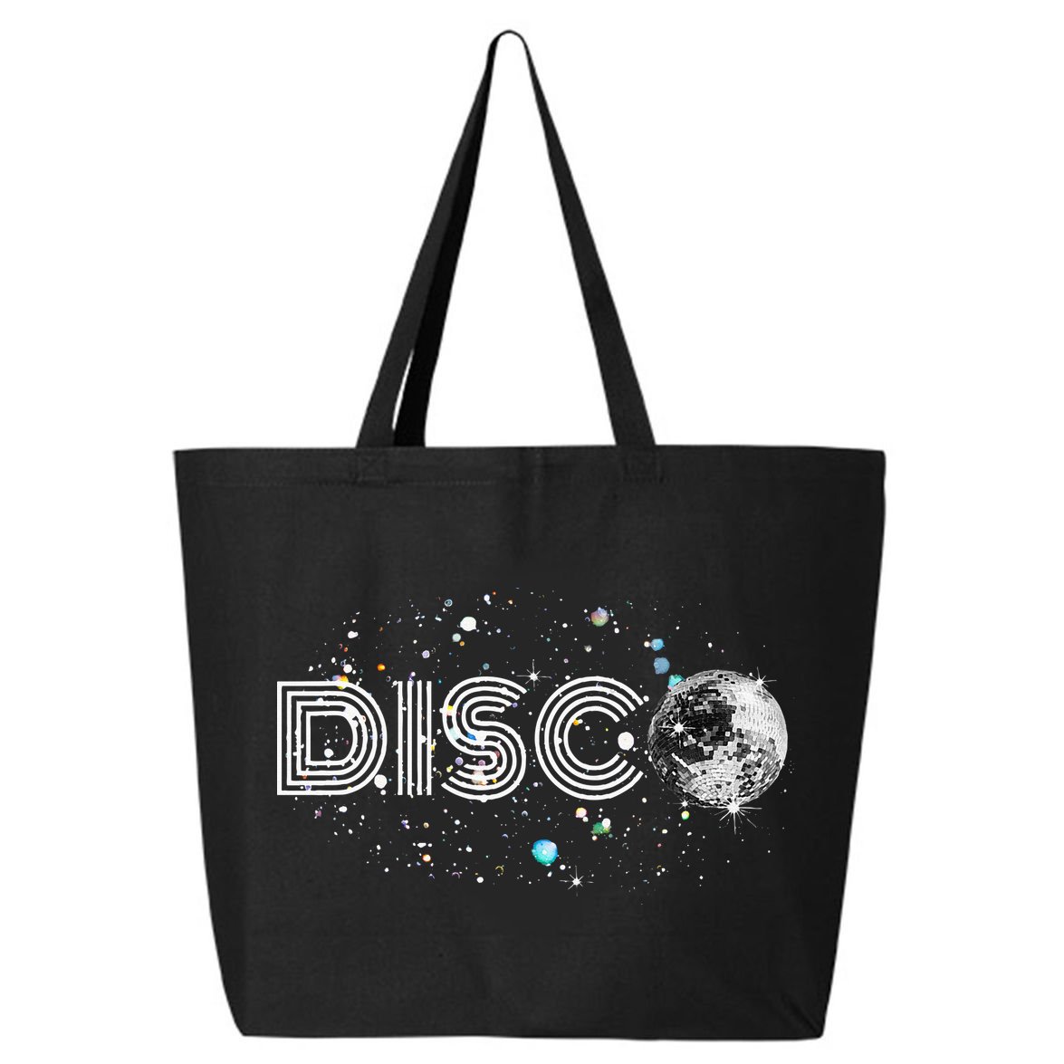 Black And White Disco Ball Club Retro 25L Jumbo Tote