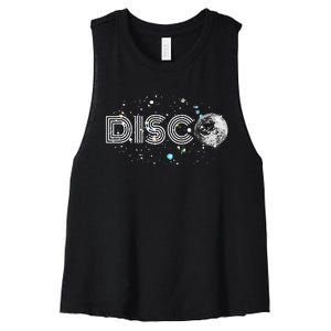 Black And White Disco Ball Club Retro Women's Racerback Cropped Tank