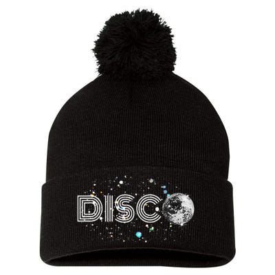 Black And White Disco Ball Club Retro Pom Pom 12in Knit Beanie