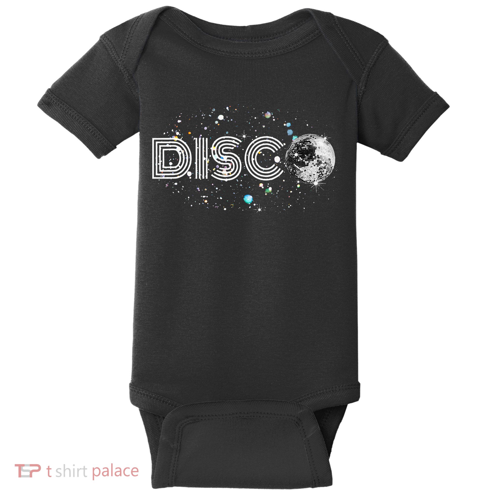 Black And White Disco Ball Club Retro Baby Bodysuit