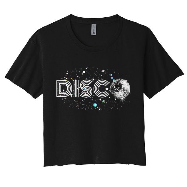 Black And White Disco Ball Club Retro Crop Top