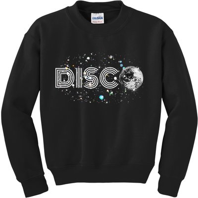 Black And White Disco Ball Club Retro Kids Sweatshirt