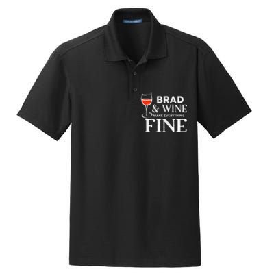 BRAD And Wine Make Everything Fine Name BRADS Dry Zone Grid Polo