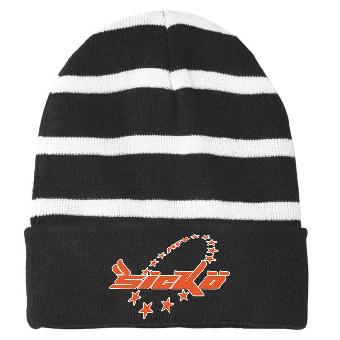 Bornfrompain Afb X Sicko Stars Striped Beanie with Solid Band