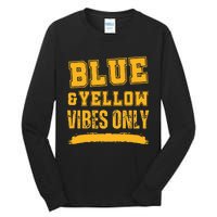 Blue And Yellow Game Day High School Football Tall Long Sleeve T-Shirt