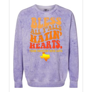 Bless All Yalls Hatin Hearts From Houston With Love Funny Colorblast Crewneck Sweatshirt