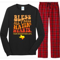 Bless All Yalls Hatin Hearts From Houston With Love Funny Long Sleeve Pajama Set