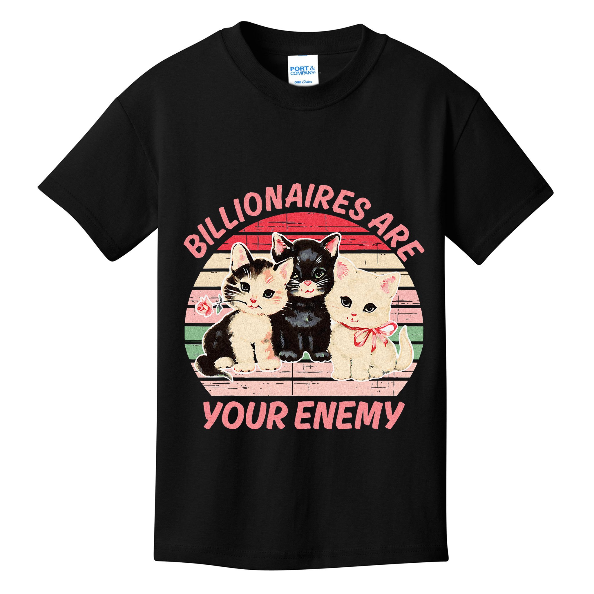Billionaires Are Your Enemy Cat Vintage Kids T-Shirt