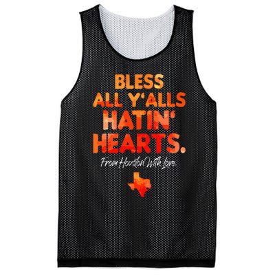 Bless All Y'alls Hatin' Hearts Houston With Love Mesh Reversible Basketball Jersey Tank