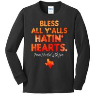 Bless All Y'alls Hatin' Hearts Houston With Love Kids Long Sleeve Shirt