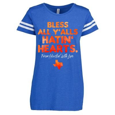 Bless All Y'alls Hatin' Hearts Houston With Love  Enza Ladies Jersey Football T-Shirt