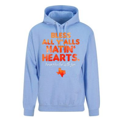 Bless All Y'alls Hatin' Hearts Houston With Love  Unisex Surf Hoodie