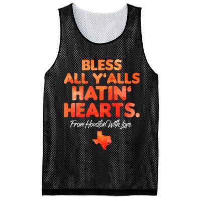 Bless All Y'alls Hatin' Hearts Houston With Love Mesh Reversible Basketball Jersey Tank