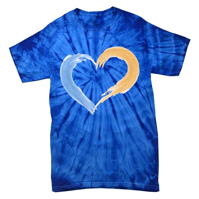 Blue And Yellow Heart Gift Tie-Dye T-Shirt