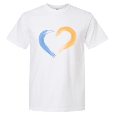 Blue And Yellow Heart Gift Garment-Dyed Heavyweight T-Shirt