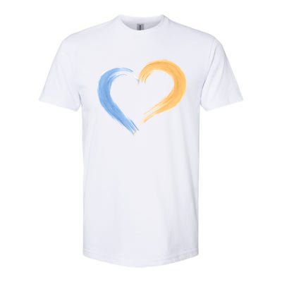 Blue And Yellow Heart Gift Softstyle® CVC T-Shirt