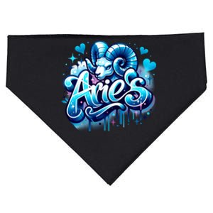 Blue Aries Zodiac Star Sign USA-Made Doggie Bandana