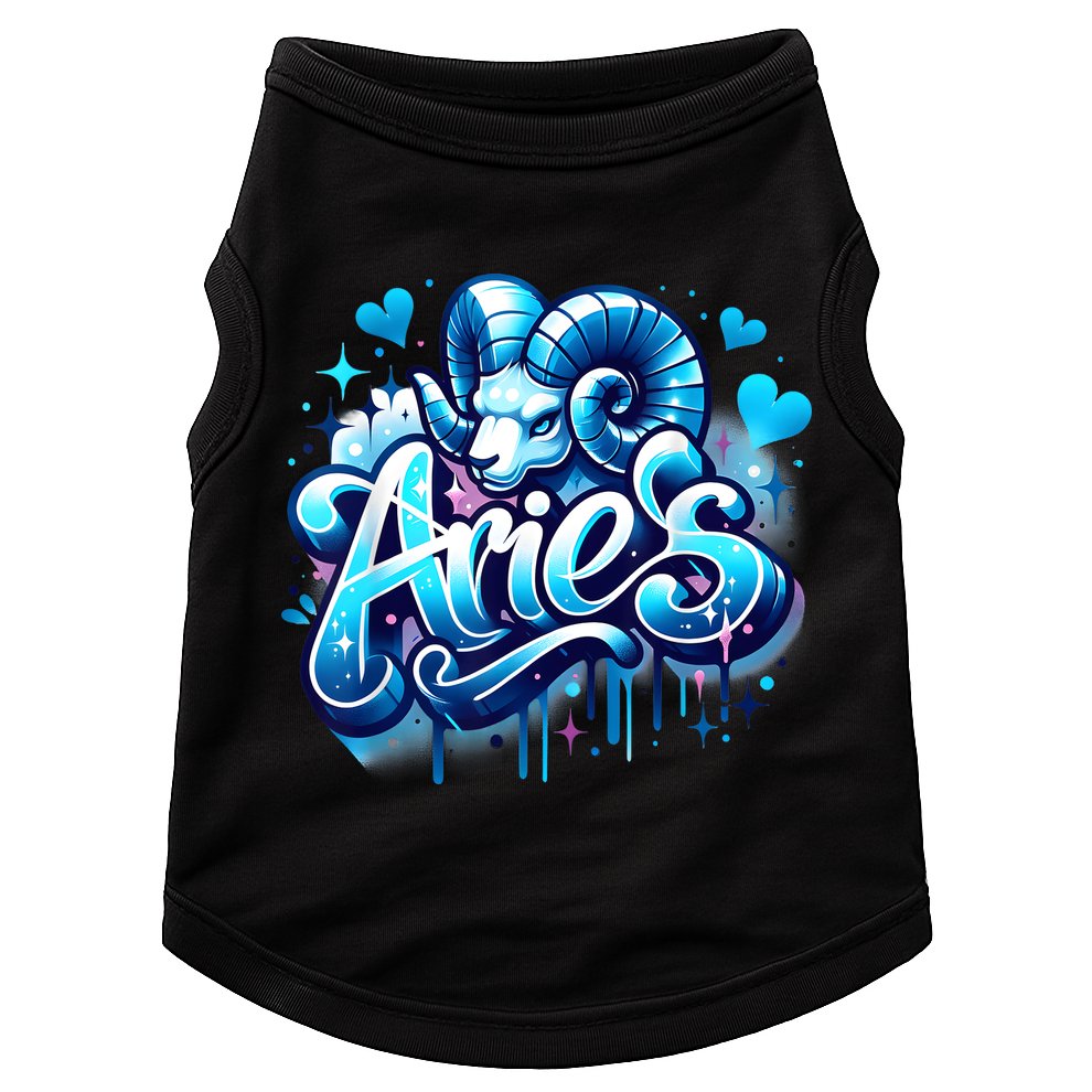 Blue Aries Zodiac Star Sign Doggie Tank