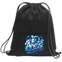 Blue Aries Zodiac Star Sign Sweatshirt Cinch Pack Bag