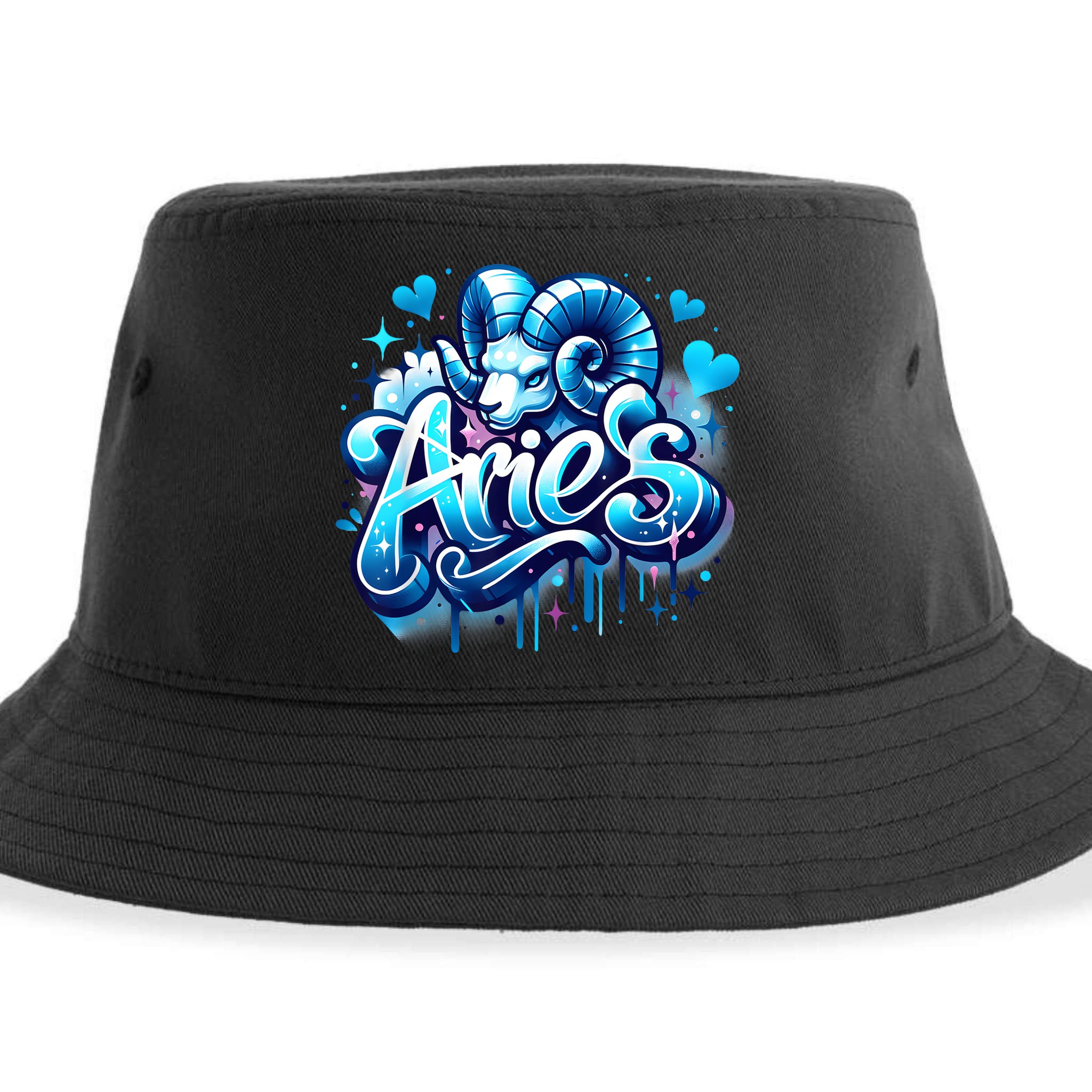 Blue Aries Zodiac Star Sign Sustainable Bucket Hat