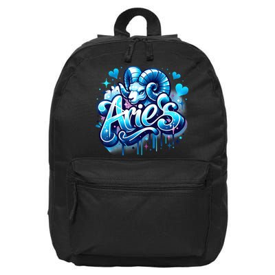 Blue Aries Zodiac Star Sign 16 in Basic Backpack