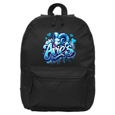 Blue Aries Zodiac Star Sign 16 in Basic Backpack