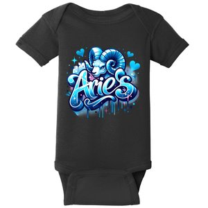 Blue Aries Zodiac Star Sign Baby Bodysuit