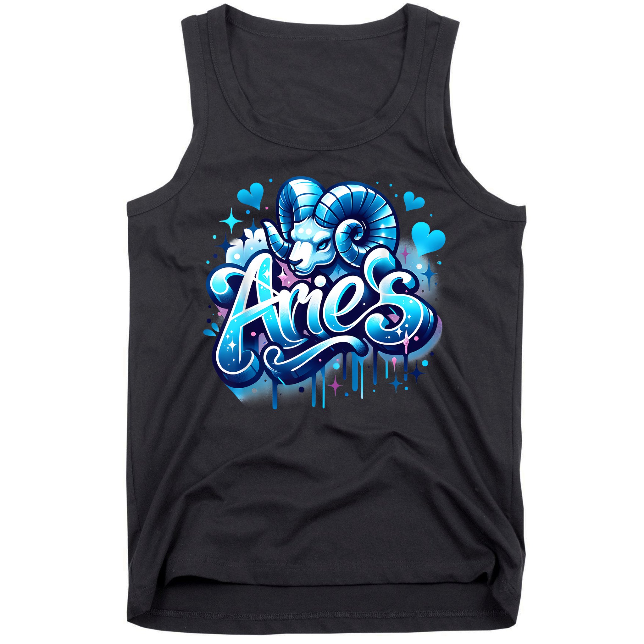 Blue Aries Zodiac Star Sign Tank Top