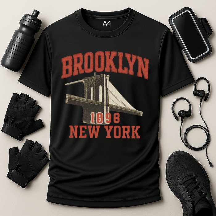 Brooklyn Bridge 1996 New York Cooling Performance Crew T-Shirt