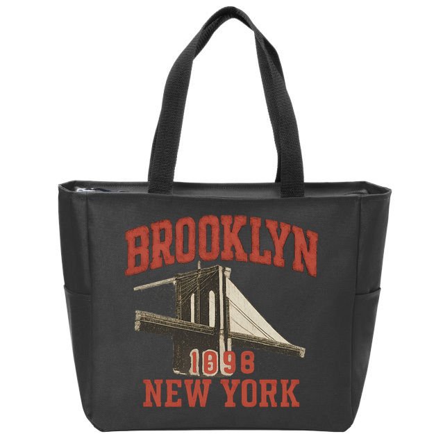 Brooklyn Bridge 1996 New York Zip Tote Bag