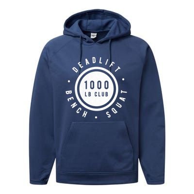 Body Builder 1000lb Club Strong Classic Gift Cool Gift Performance Fleece Hoodie