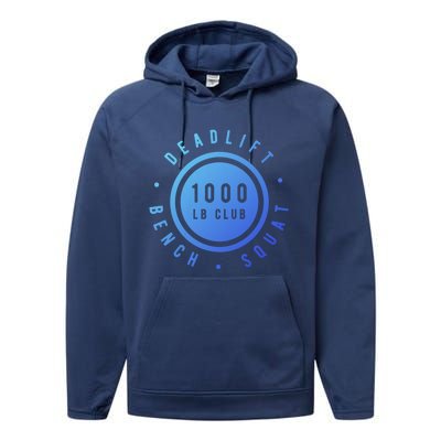 Body Builder 1000lb Club Strong Classic Gift Cool Gift Performance Fleece Hoodie