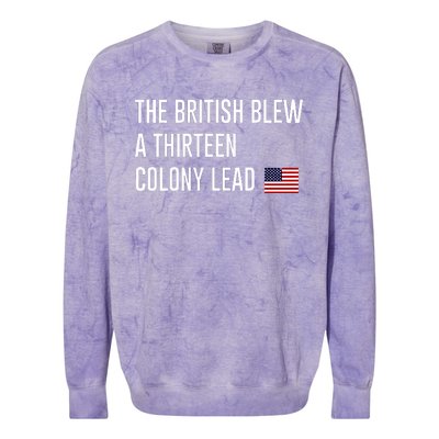 British Blew 13 Colony Lead American Patriot Baseball Colorblast Crewneck Sweatshirt